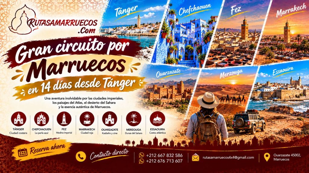 Gran circuito por Marruecos en 14 días desde Tánger