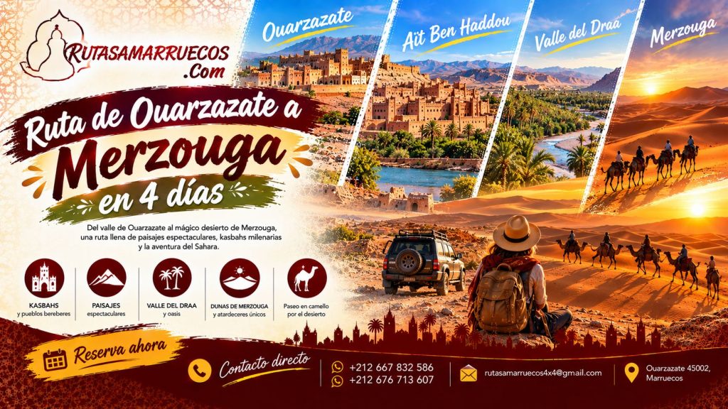 Ruta de Ouarzazate a Merzouga en 4 días